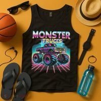 Monster Truck Retro Monster Trucks Tank Top thumb 4