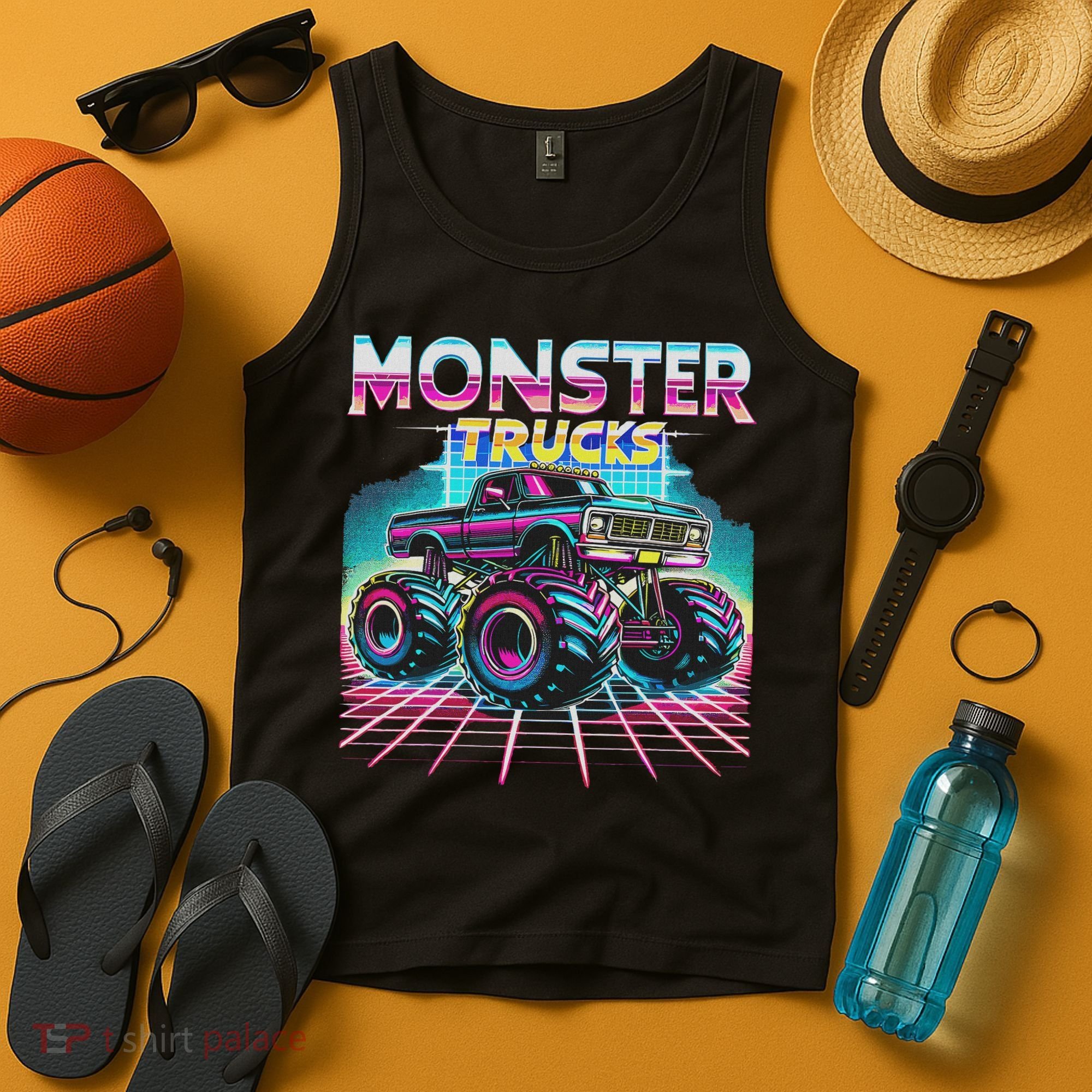 Monster Truck Retro Monster Trucks Tank Top
