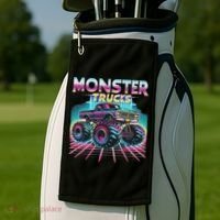 Monster Truck Retro Monster Trucks Golf Towel thumb 2