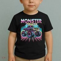 Monster Truck Retro Monster Trucks Toddler T-Shirt thumb 2