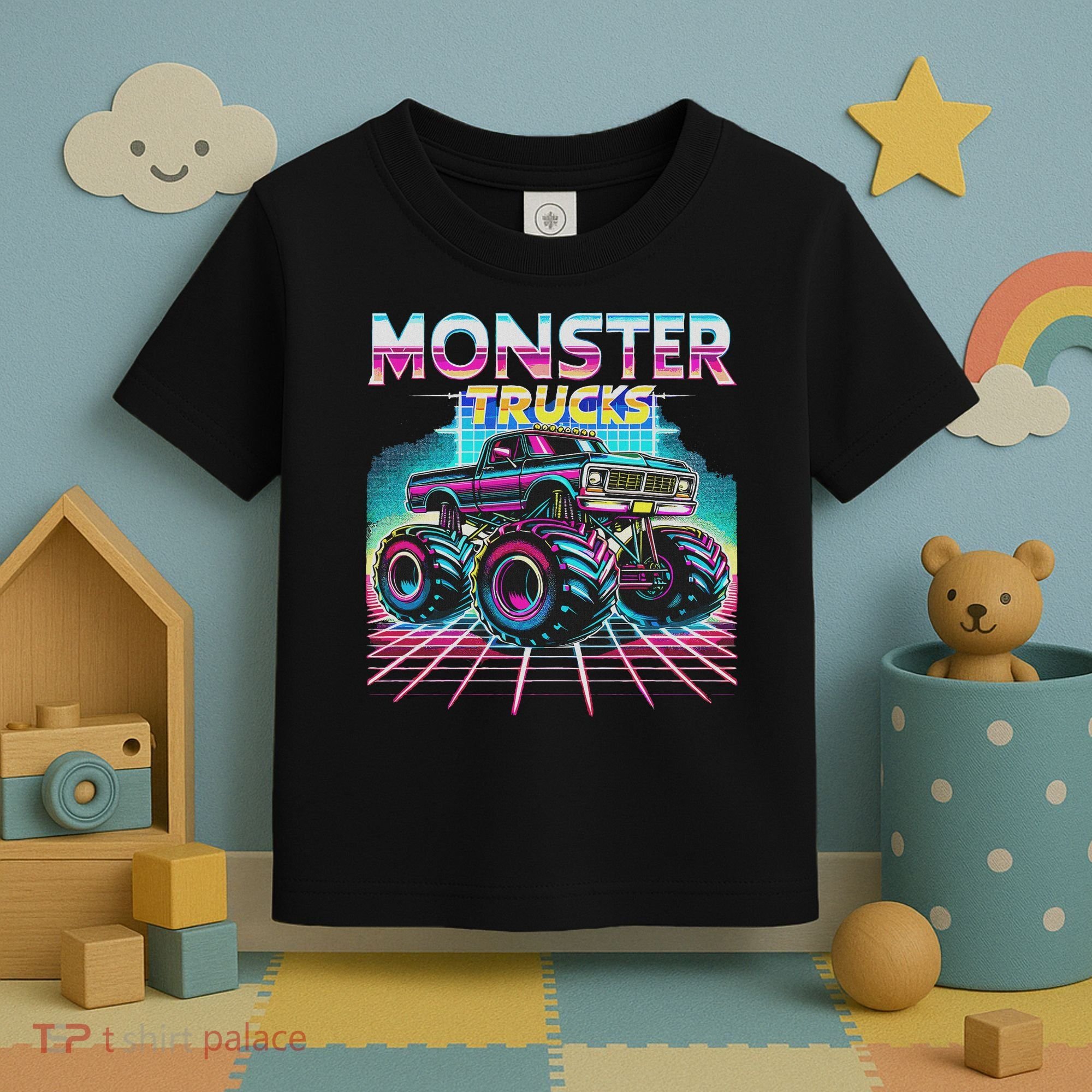 Monster Truck Retro Monster Trucks Toddler T-Shirt
