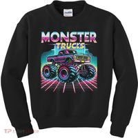 Monster Truck Retro Monster Trucks Kids Sweatshirt thumb 0