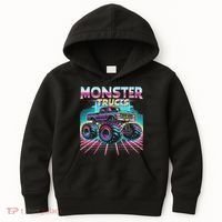 Monster Truck Retro Monster Trucks Kids Hoodie thumb 0