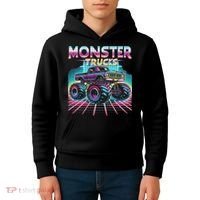Monster Truck Retro Monster Trucks Kids Hoodie thumb 4