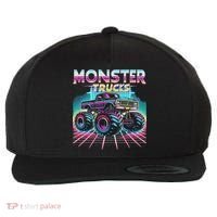 Monster Truck Retro Monster Trucks Wool Snapback Cap thumb 0