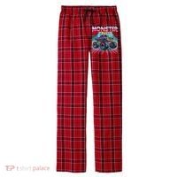 Monster Truck Retro Monster Trucks Men's Flannel Plaid Pajama Pants thumb 0