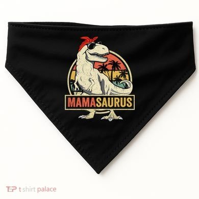 Mamasaurus T Rex Dinosaur Mama Saurus Family Matching Gift USA-Made Doggie Bandana