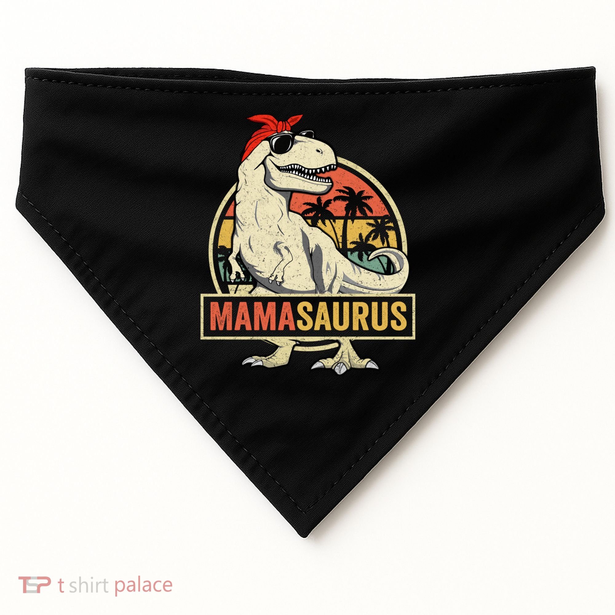 Mamasaurus T Rex Dinosaur Mama Saurus Family Matching Gift USA-Made Doggie Bandana