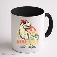 Mamasaurus T Rex Dinosaur Mama Saurus Family Matching Gift Coffee Mug thumb 1
