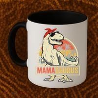Mamasaurus T Rex Dinosaur Mama Saurus Family Matching Gift Coffee Mug thumb 2