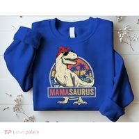 Mamasaurus T Rex Dinosaur Mama Saurus Family Matching Gift Sweatshirt thumb 2