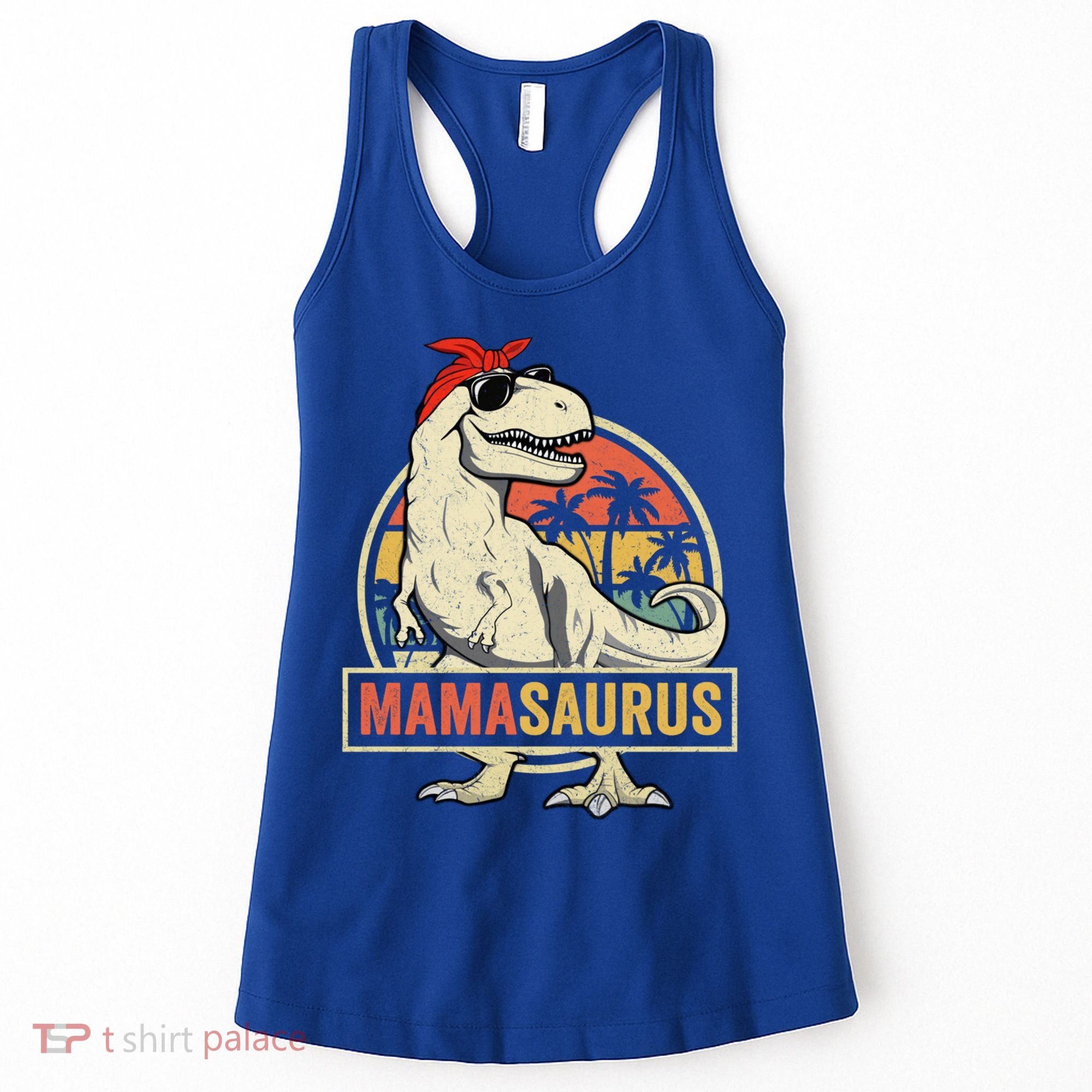 Mamasaurus T Rex Dinosaur Mama Saurus Family Matching Gift Women's Tank Top