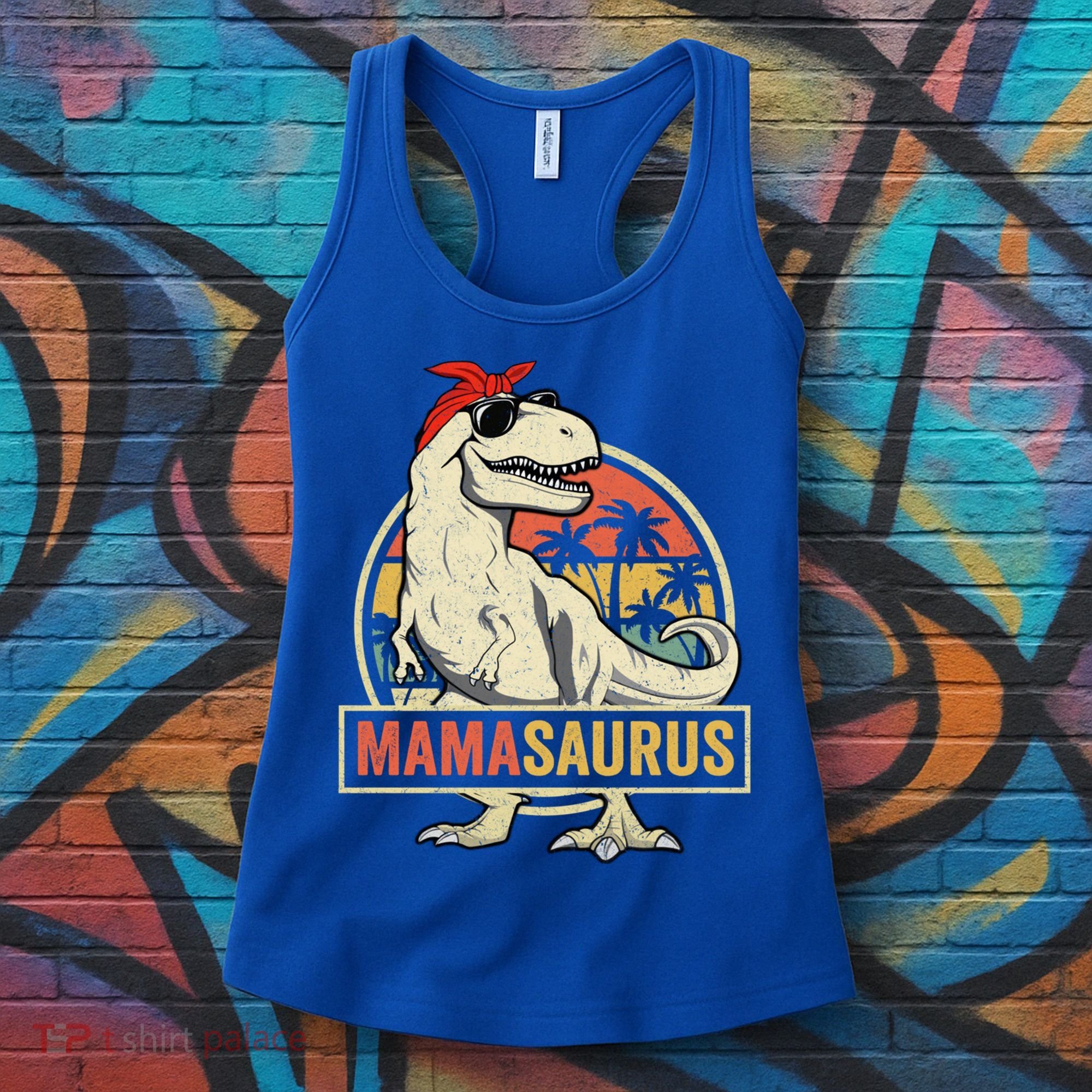 Mamasaurus T Rex Dinosaur Mama Saurus Family Matching Gift Women's Tank Top