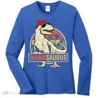 Mamasaurus T Rex Dinosaur Mama Saurus Family Matching Gift Women's Long Sleeve Shirt thumb 0