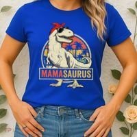 Mamasaurus T Rex Dinosaur Mama Saurus Family Matching Gift Women's T-Shirt thumb 2