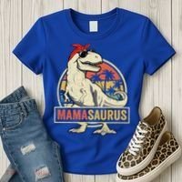 Mamasaurus T Rex Dinosaur Mama Saurus Family Matching Gift Women's T-Shirt thumb 3