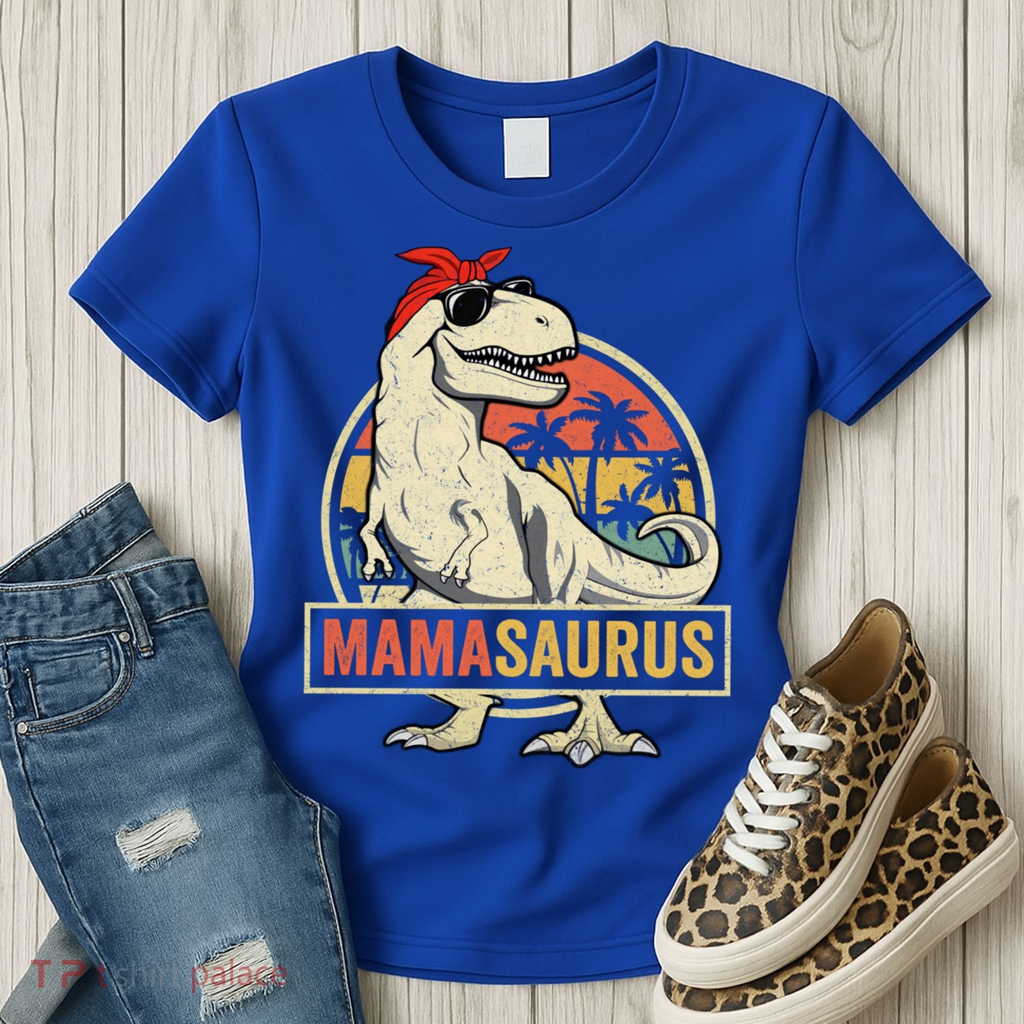 Mamasaurus T Rex Dinosaur Mama Saurus Family Matching Gift Women's T-Shirt