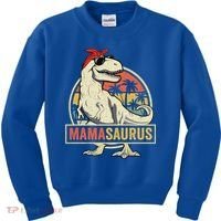 Mamasaurus T Rex Dinosaur Mama Saurus Family Matching Gift Kids Sweatshirt thumb 0