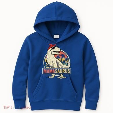 Mamasaurus T Rex Dinosaur Mama Saurus Family Matching Gift Kids Hoodie