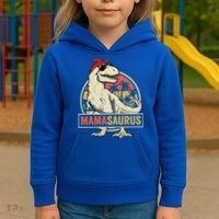 Mamasaurus T Rex Dinosaur Mama Saurus Family Matching Gift Kids Hoodie thumb 3