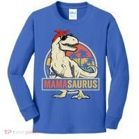 Mamasaurus T Rex Dinosaur Mama Saurus Family Matching Gift Kids Long Sleeve Shirt thumb 0
