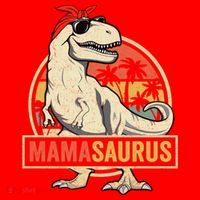 Mamasaurus T Rex Dinosaur Mama Saurus Family Matching Gift Santa Hat thumb 1