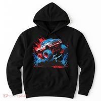 Monster Truck Red White And Blue Usa  Hoodie thumb 0