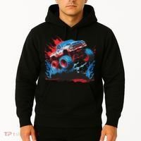 Monster Truck Red White And Blue Usa  Hoodie thumb 2
