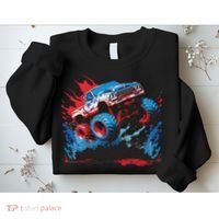 Monster Truck Red White And Blue Usa  Sweatshirt thumb 2