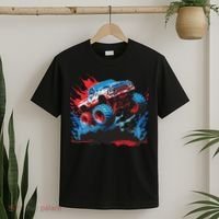 Monster Truck Red White And Blue Usa  T-Shirt thumb 2