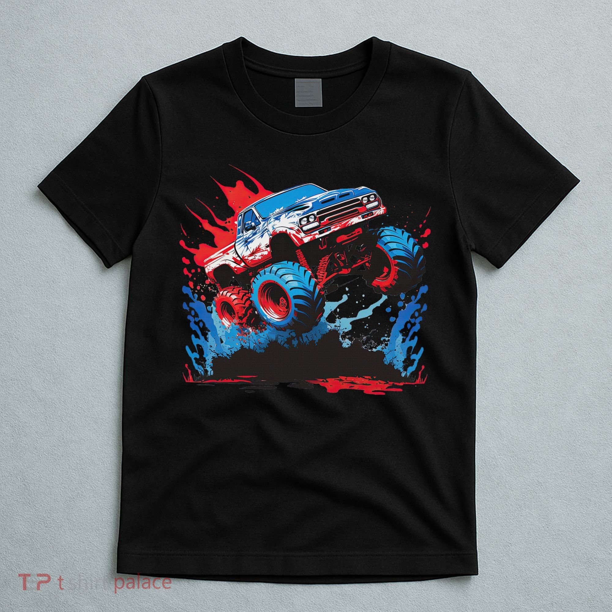 Monster Truck Red White And Blue Usa  T-Shirt