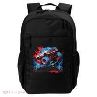 Monster Truck Red White And Blue Usa  Backpack thumb 0