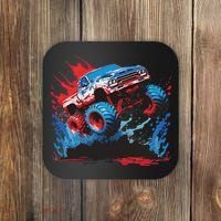 Monster Truck Red White And Blue Usa  Coaster thumb 0