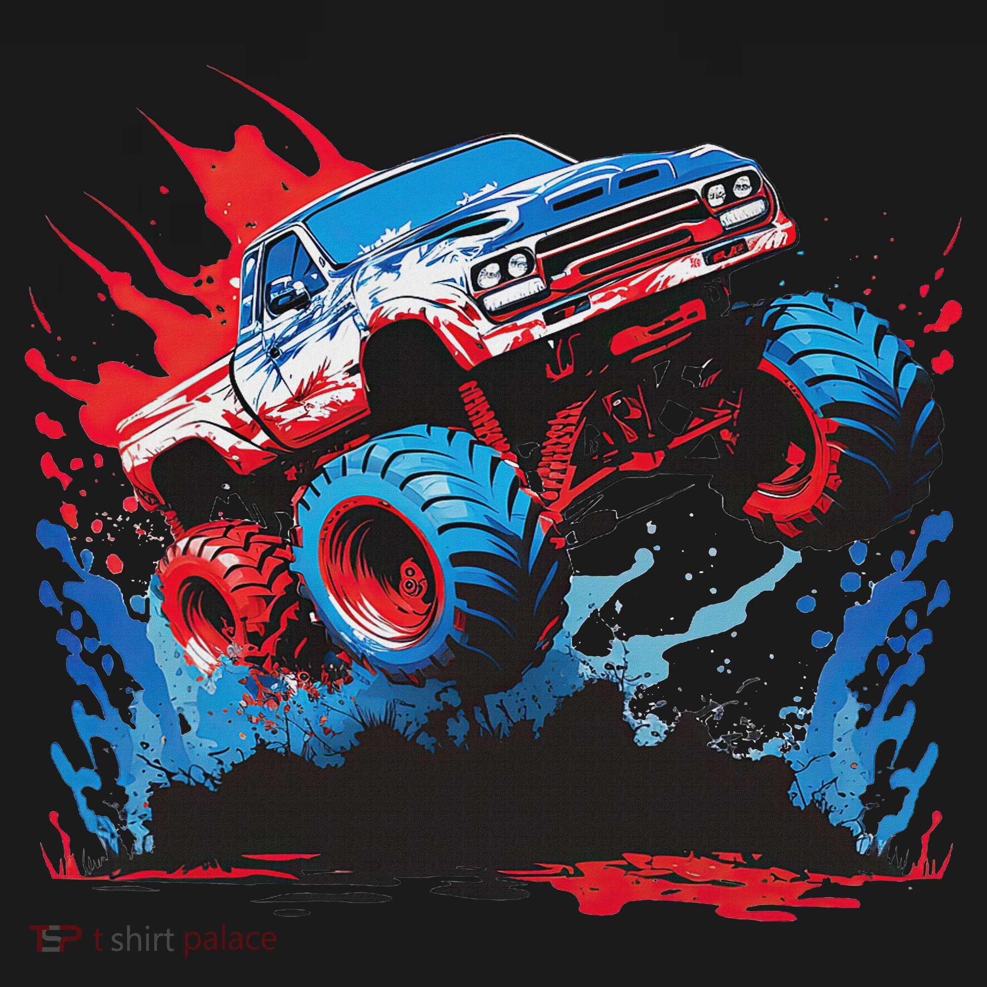 Monster Truck Red White And Blue Usa  Mousepad