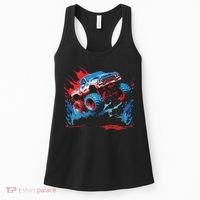 Monster Truck Red White And Blue Usa  Women's Tank Top thumb 0
