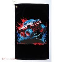 Monster Truck Red White And Blue Usa  Golf Towel thumb 0