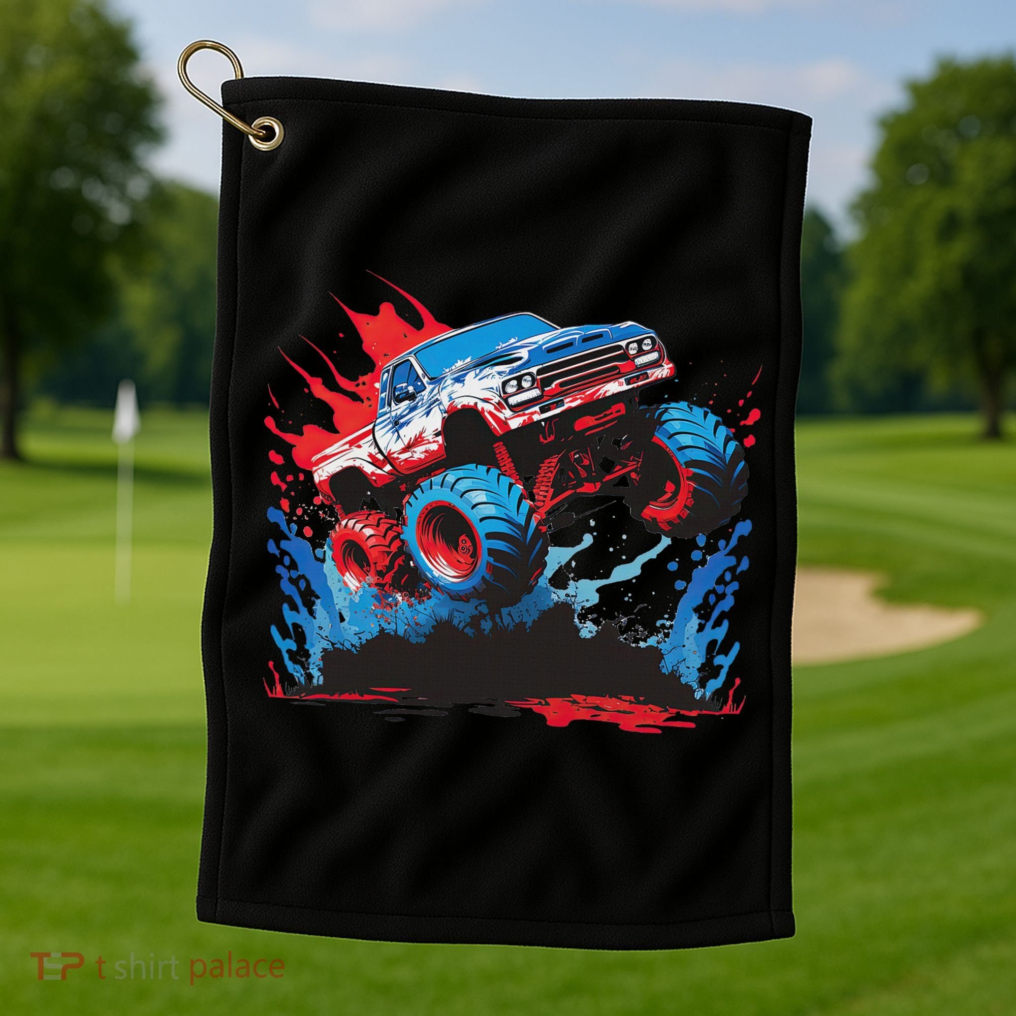 Monster Truck Red White And Blue Usa  Golf Towel