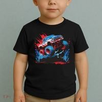 Monster Truck Red White And Blue Usa  Toddler T-Shirt thumb 2