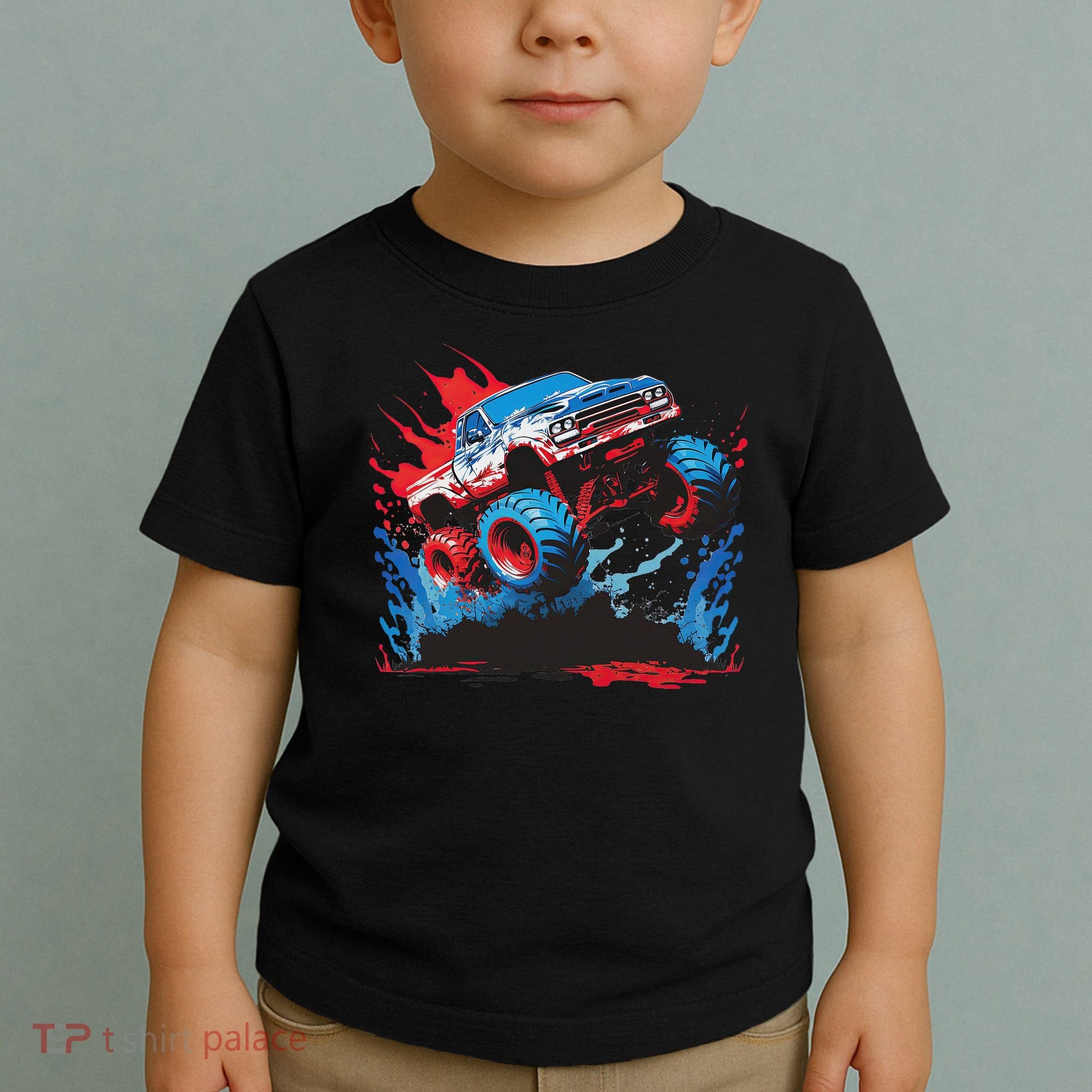 Monster Truck Red White And Blue Usa  Toddler T-Shirt