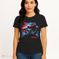 Monster Truck Red White And Blue Usa  Women's T-Shirt thumb 4