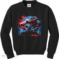 Monster Truck Red White And Blue Usa  Kids Sweatshirt thumb 0
