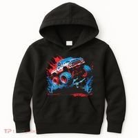 Monster Truck Red White And Blue Usa  Kids Hoodie thumb 0