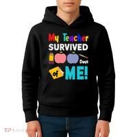 My Teacher Survived 100 Days Of Me Kids Hoodie thumb 4