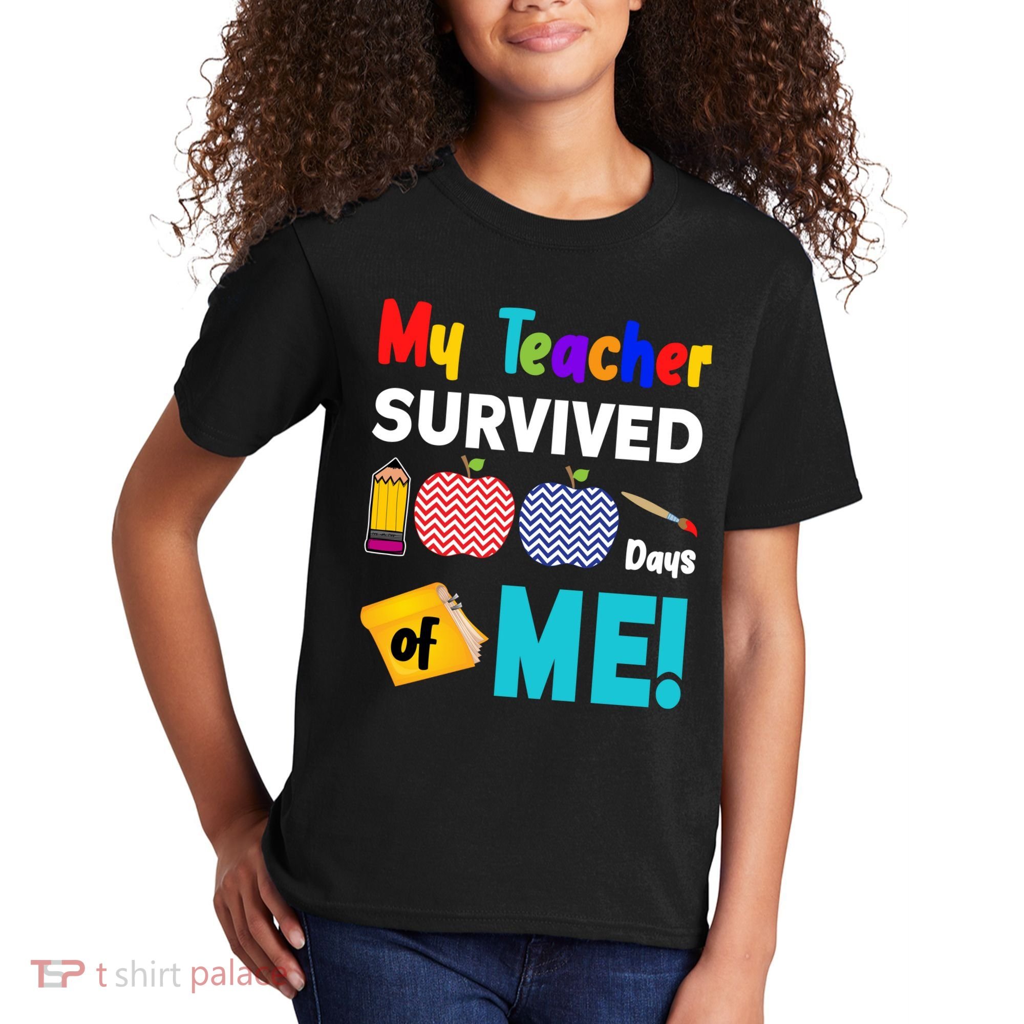 My Teacher Survived 100 Days Of Me Kids T-Shirt