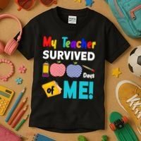 My Teacher Survived 100 Days Of Me Kids T-Shirt thumb 3