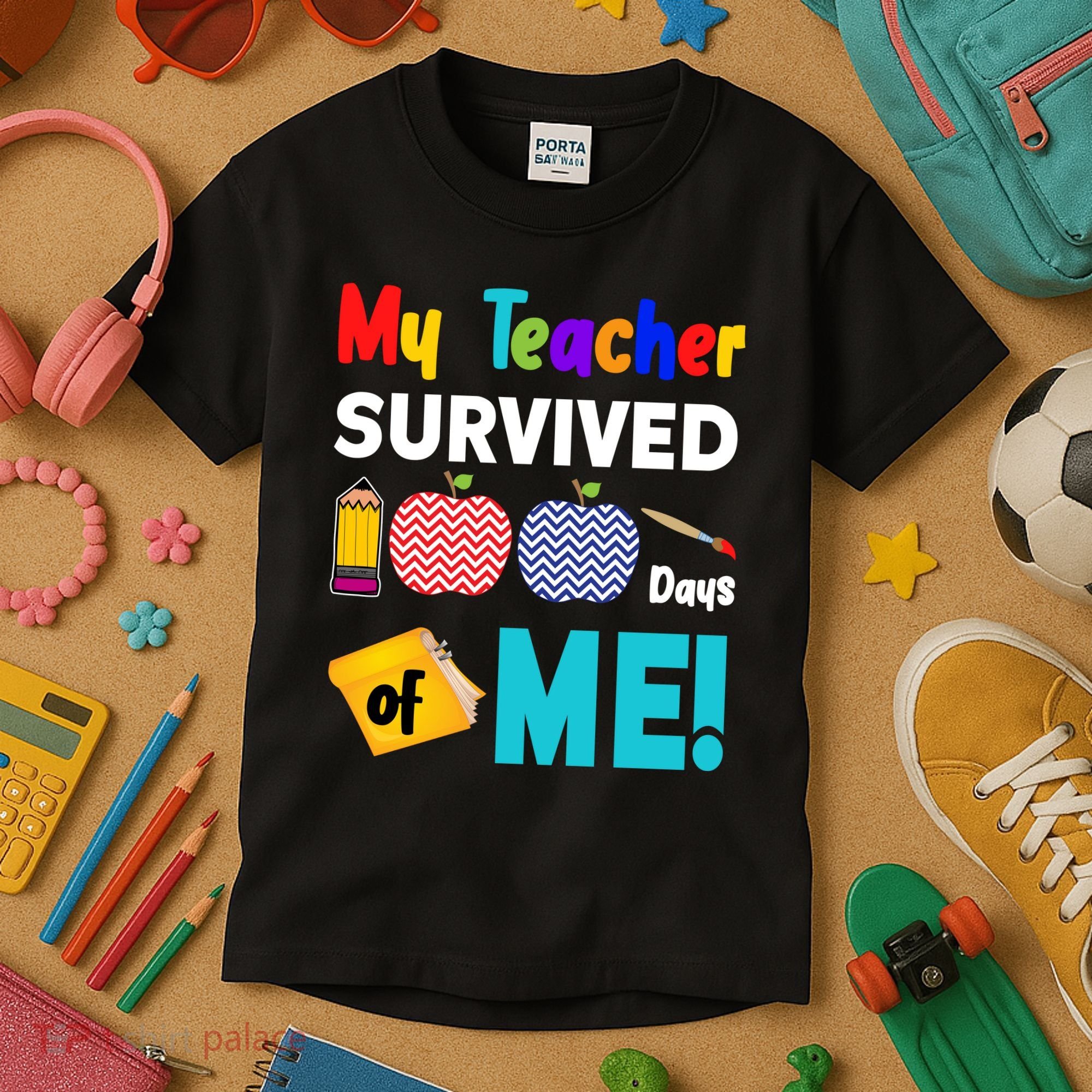 My Teacher Survived 100 Days Of Me Kids T-Shirt