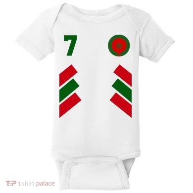 Morocco Team Sport Number 7 Baby Bodysuit