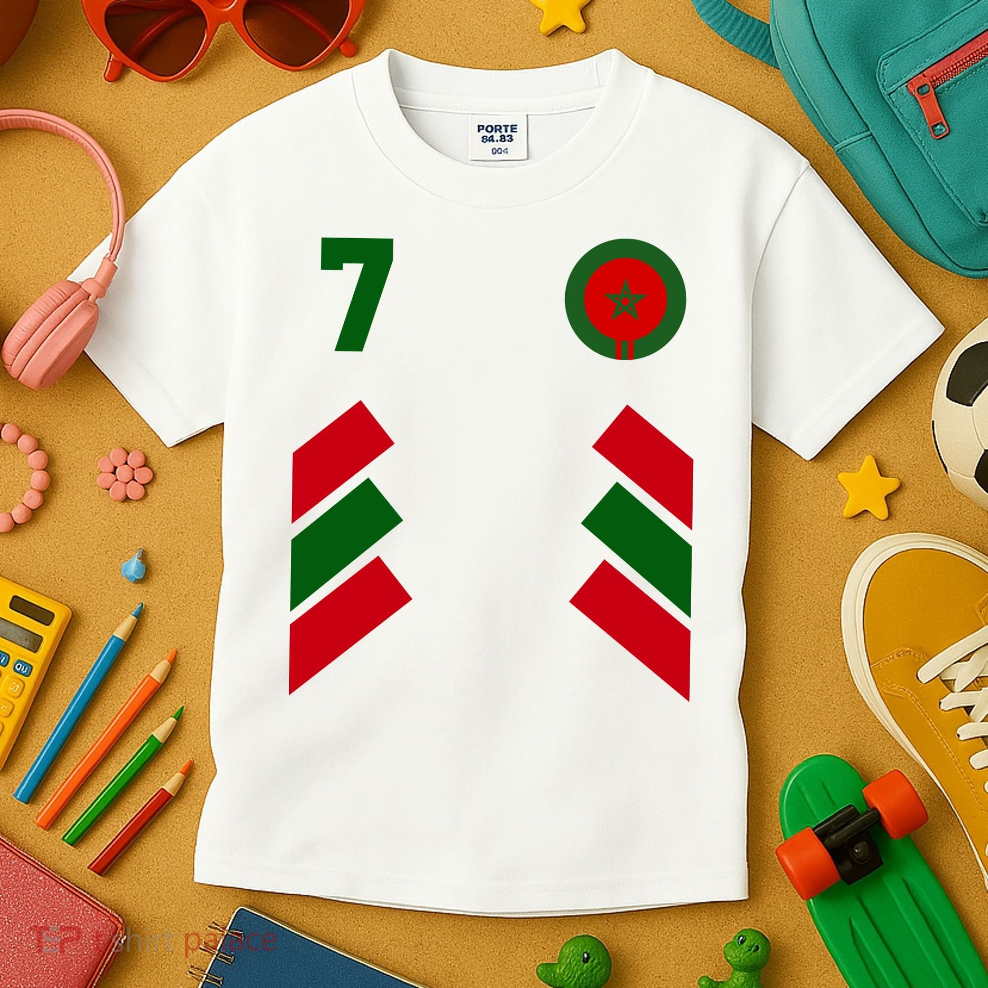 Morocco Team Sport Number 7 Kids T-Shirt