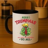 Merry Trumpmas Santa Trump Christmas Coffee Mug thumb 4