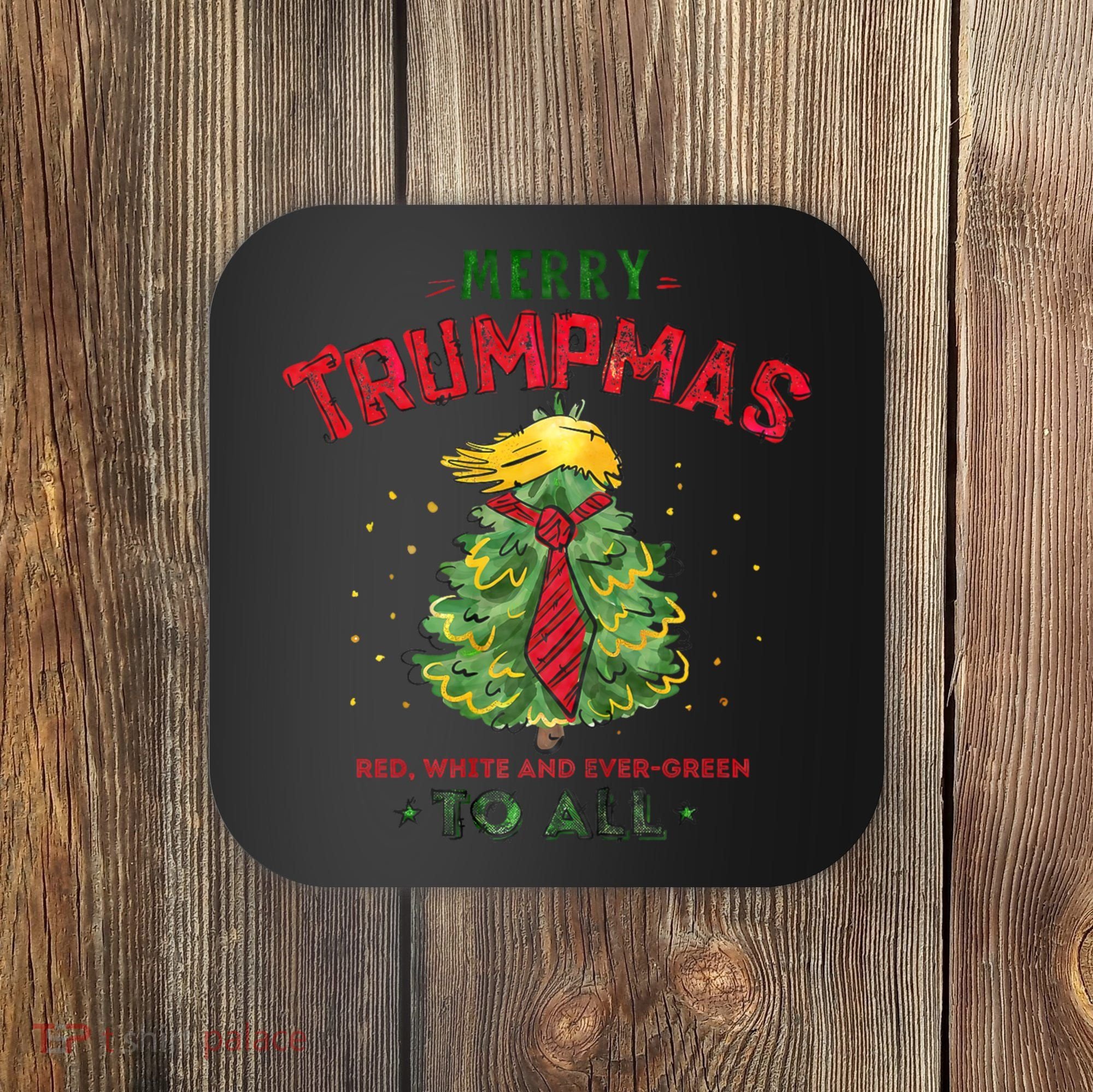 Merry Trumpmas Santa Trump Christmas Coaster